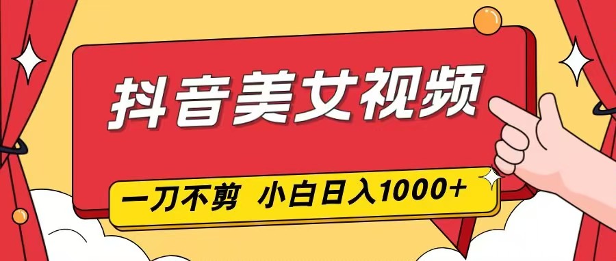抖音美女视频，一刀不剪，两分钟一条视频，小白轻松上手，日入1000-灵感工坊云网创