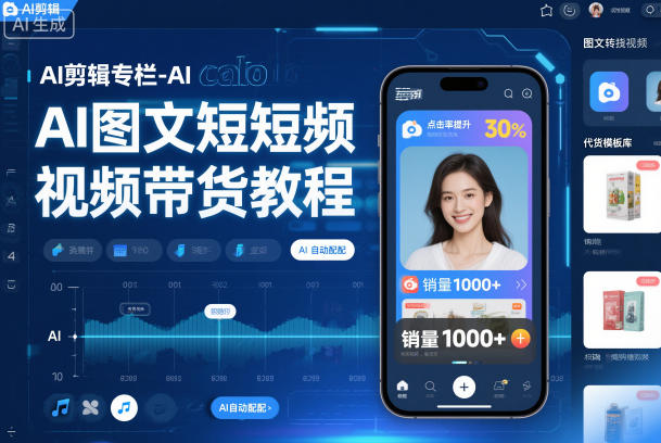 AI剪辑专栏-AI图文短视频带货教程-灵感工坊云网创