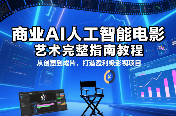 商业AI人工智能电影制作的艺术完整指南教程，从创意到成片，打造盈利级影视项目-灵感工坊云网创