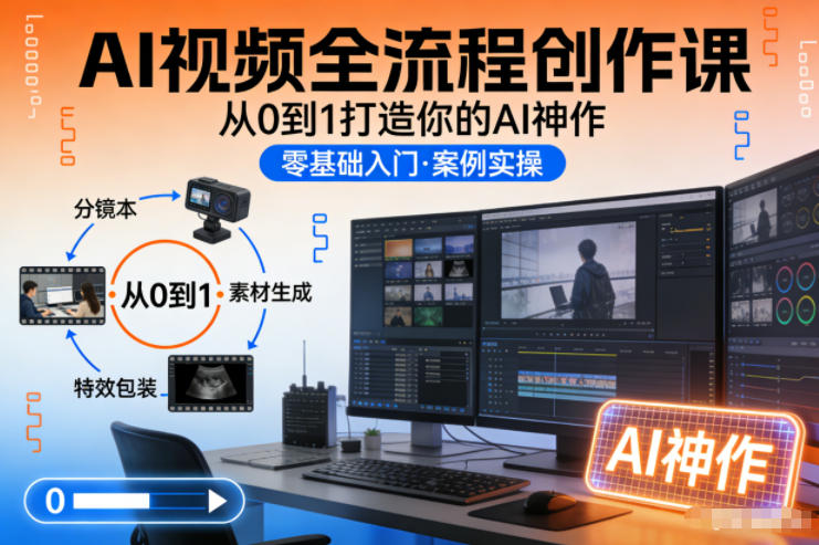 AI视频全流程创作课，从0到1打造你的AI神作-灵感工坊云网创