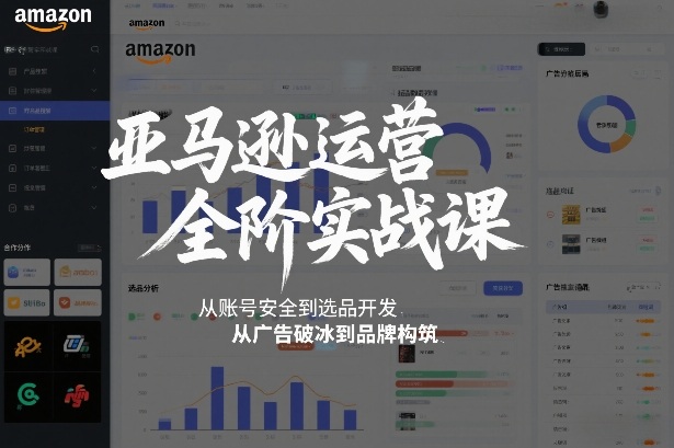 亚马逊运营全阶实战课，从账号安全到选品开发，从广告破冰到品牌构筑(更新2026)-灵感工坊云网创